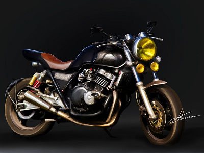 Honda CB400 Digital Illustration