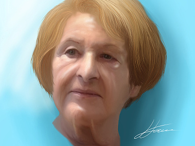 My Mother digital painting mangastudiomx mom mother old painting realistic drawing ugee wrinkles