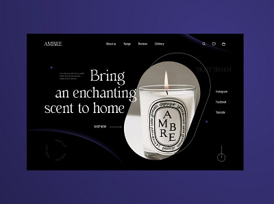 Candle store | First screen design ui web