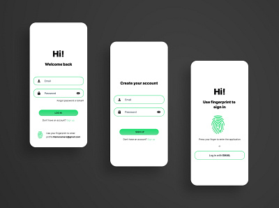 Sign in - Sign up form | Mobile | Light theme app design mobile sign in sign up