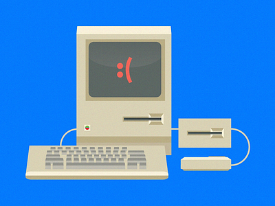 Sad Apple apple art computer emoji icon illustration imac mac old school retro vector vintage