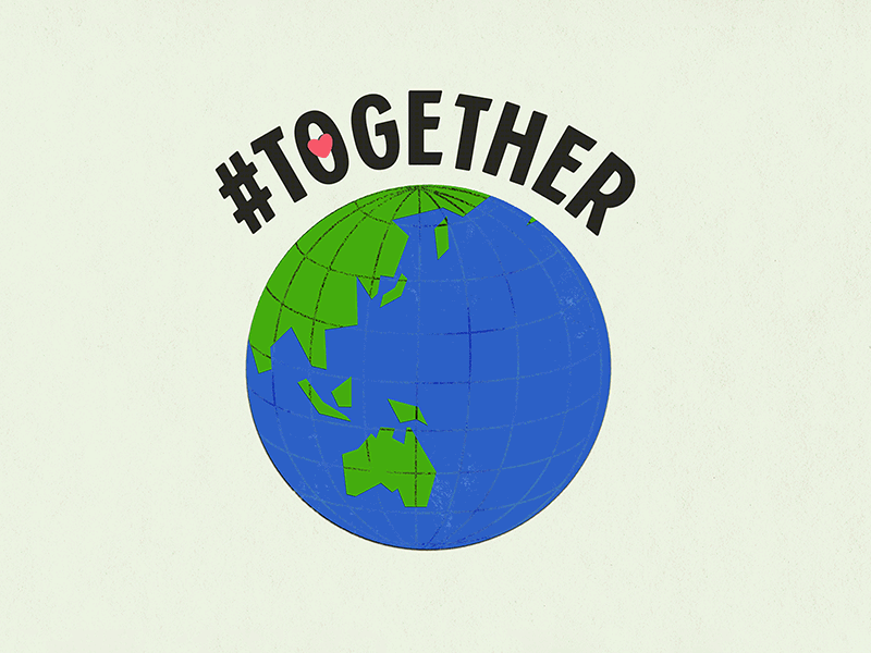 #Together animation gif globe icon map peace rotate social stop animation stop motion together together challenge togetherness typography world