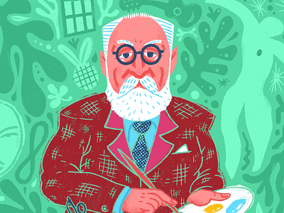 Matisse (Snippet) artist beard character characters cutout design face glasses henri henri matisse matisse painter suit