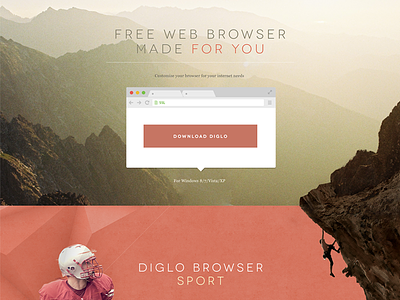 diglo browser colors diglo sections sport website woman