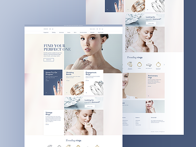 rings eCommerce box clean colors design digital ecommerce homepage layout minimal pastel shop website