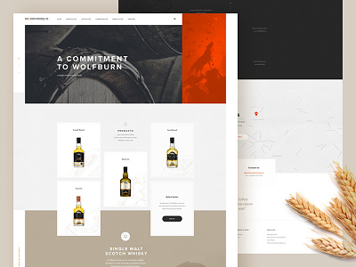 whisky homepage home landing layout orange texture website whisky www