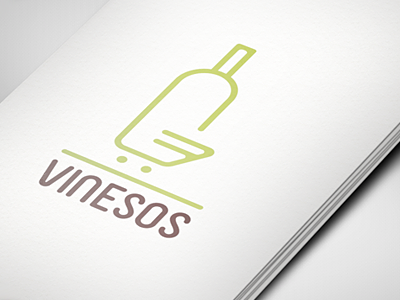VinesOS logo concept ecommerce green logo minimal rounded simple wine wines