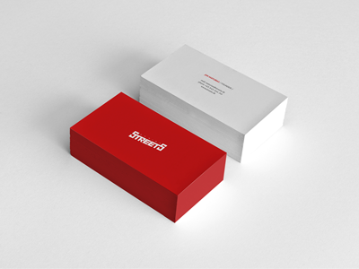 Streets business cards minimal red streets tits