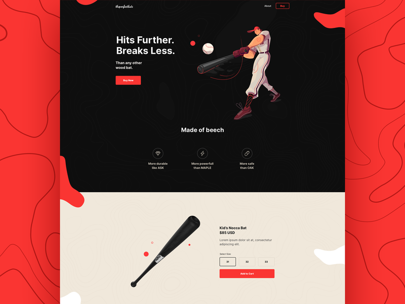 Baseball Bat Website By Dawid Legierski Dribbble Baseball Bat Website S Ecommerce Dark Vector Ilration Logo Typography Layout Juicy Digital Grant Landing