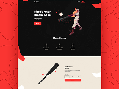 Baseball Bat - Website clean colors dark design digital ecommerce elegant flat gradient illustration juicy landing layout logo minimal simple tits typography vector website
