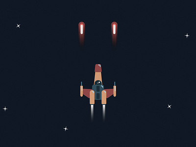 Space fighter № 2 design flat game game art illustration vector