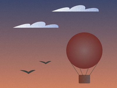The beginning of the balloon trip. illustrations