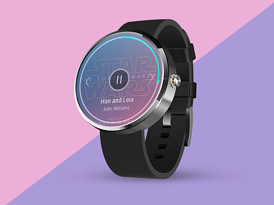 Daily UI challenge #009 — Music Player androidwear challenge dailyui musicplayer watch wear