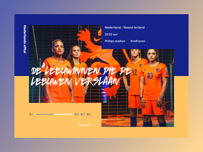 Dutch national women soccer team above the fold design dutch football landing page nederlands orange soccer team vrouwen website women
