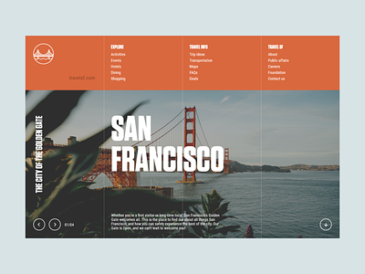 TRAVEL SF site landing page app design flat minimal ui unsplash ux web