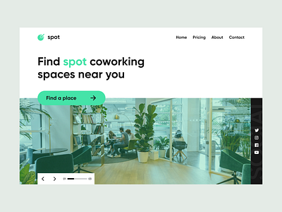 spot coworking landing page