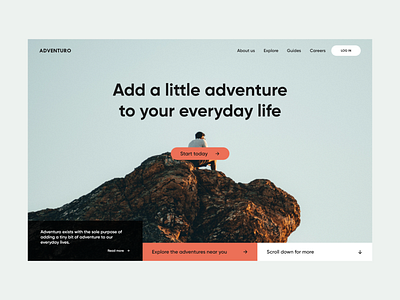 Adventuro landing page