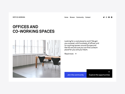 Spot co-working landing page