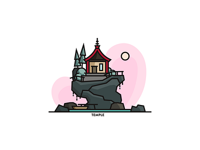 Temple illustration vector