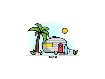 Camping illustration vector