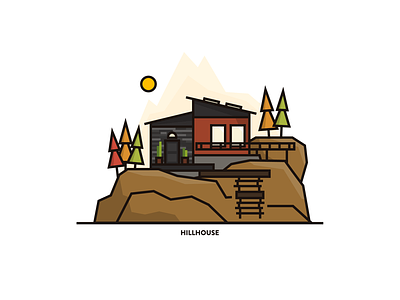 Hillhouse illustration vector