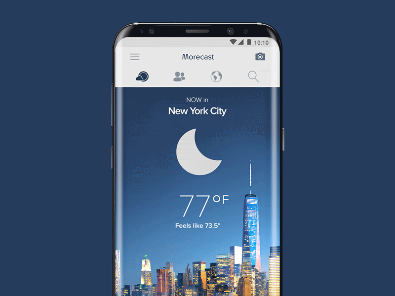 Weather App - Home Screen android animation interaction design ui ux weather app