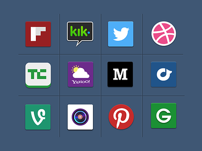 Icons dribbble icons mac medium rdio social yahoo