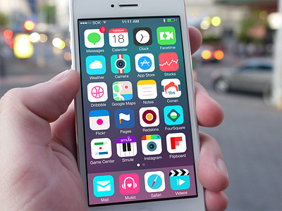 iOS 7 replacement icons app apple cydia flat icons ios 7 jailbreak replacement shapes simple