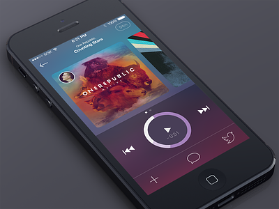 Music player blurred free icons ios 7 iphone playlist psd social twitter