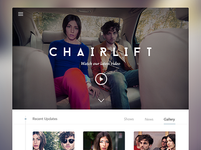 Chairlift brooklyn chairlift font gallery indie music navigation one page redesign ui website
