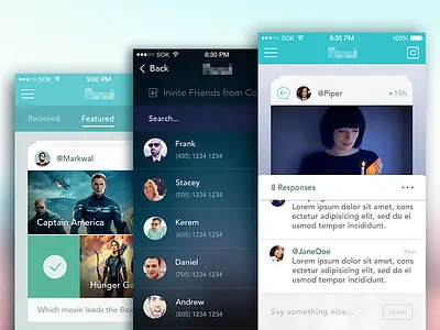 123 comments friends iphone movies social thin ui