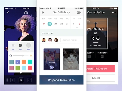 Events App Rebound feed fonts gallery ios8 iphone minimalist photos social typography wip yummyyummypizza