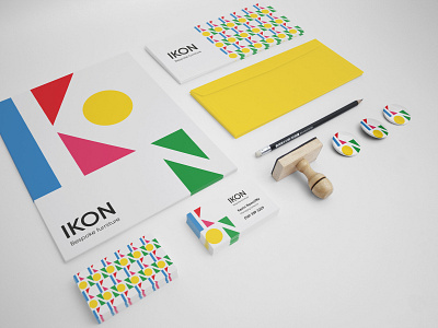 Ikon Stationery Mockup branding branding and identity branding concept design flat logo