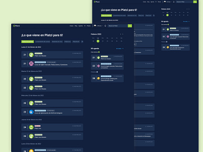 Platzi Agenda design interface ui website concept website design
