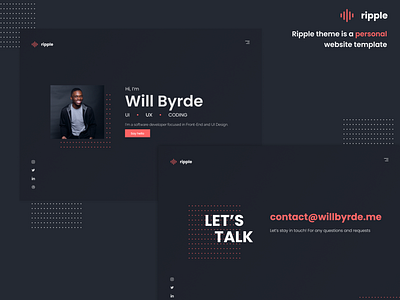 Ripple Theme — Personal Website Template