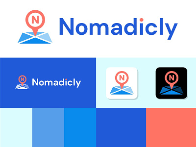 Nomadicly Branding app branding app design map map marker nomad planning travel travel app