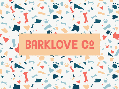 BarkLove Co. Branding bold branding branding cbd brand cbd branding fun pattern design pet brand terrazzo