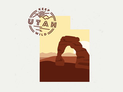 Keep Utah Wild Graphic arches desert illustration landscape moab mountains national park national parks red rocks ut utah vector