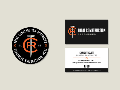 Contractor Branding business card design construction construction logo contractor logo stationary design