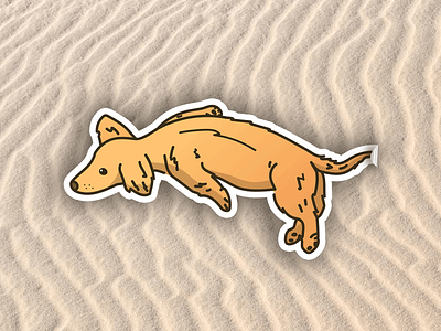Monday Vibes buoy dachshund puppy sticker