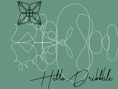 Helllo Dribbble design firstshot illustration minimal procreate vector