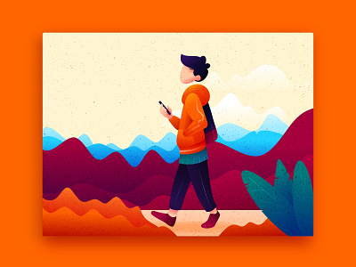 Sabar animation design flat human illustration illustration art illustration design landscape orange ui vector