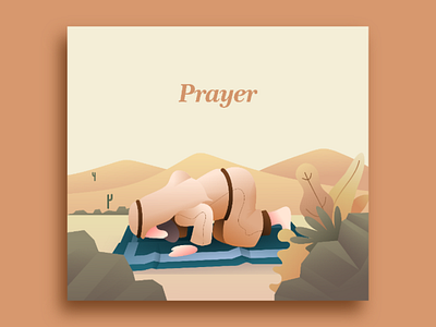 Prayer desert design flat illustration ui