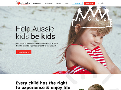 Variety Children's Charity design ui ux web website
