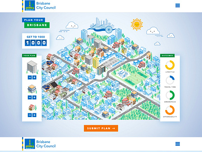 Brisbane City Council - Plan Your Brisbane design illustration ui ux web