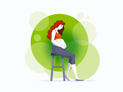Pregnant woman character flat girl health illustration mother pregnant vector woman
