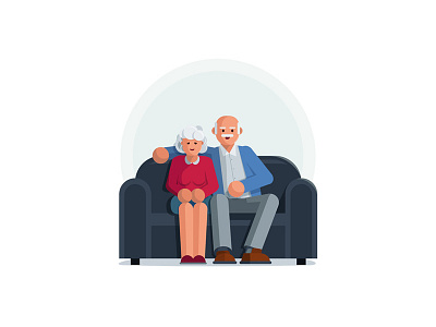 Elderly Couple character couple illustration love people vector