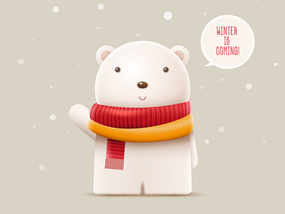 Winter is coming. animal bear character cute design illistration illustration polar bear vector