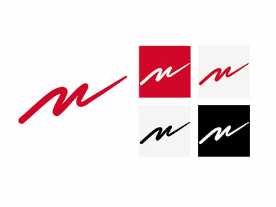 M logo design hand writing letter logo m