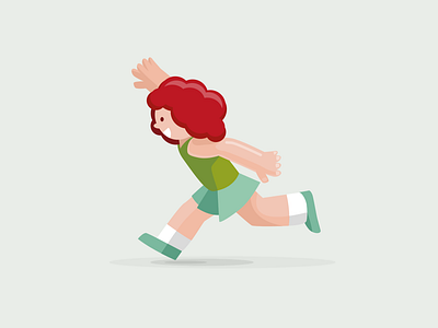 Run character girl illustration kid people vector